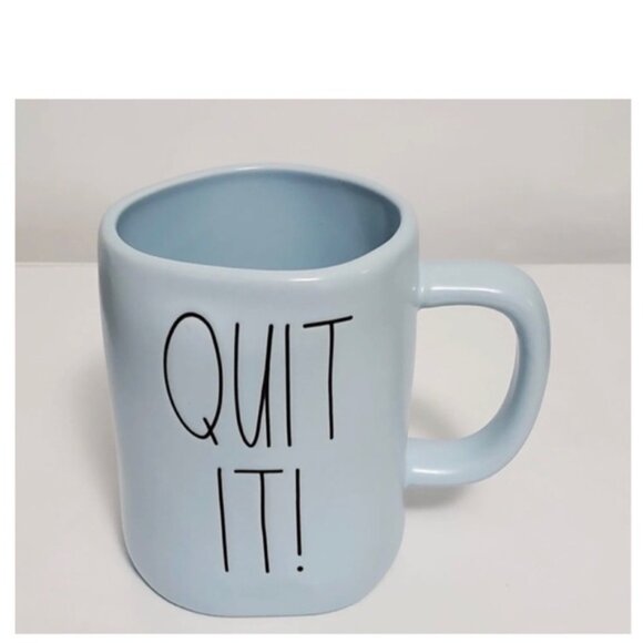 NEW Rae Dunn Quit It! Mug ~ Pastel Blue - Picture 2 of 6